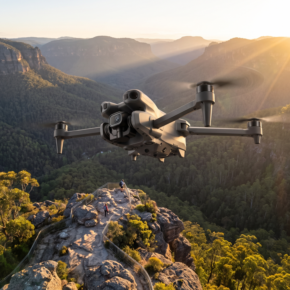 HFD GT50 obstacle-avoidance drone with 5.64" screen controller and Two Batteries
