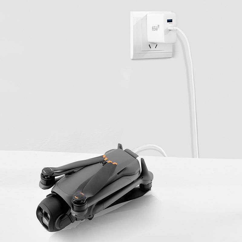 HFD 65W GaN Dual-Port Fast Charger | USB-C + USB-A