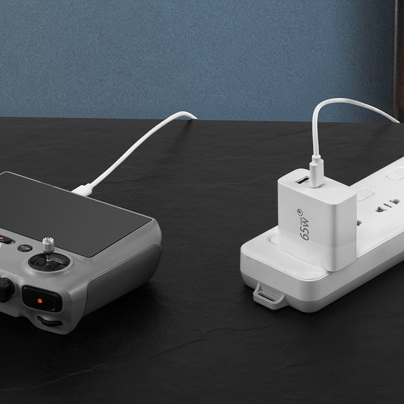HFD 65W GaN Dual-Port Fast Charger | USB-C + USB-A