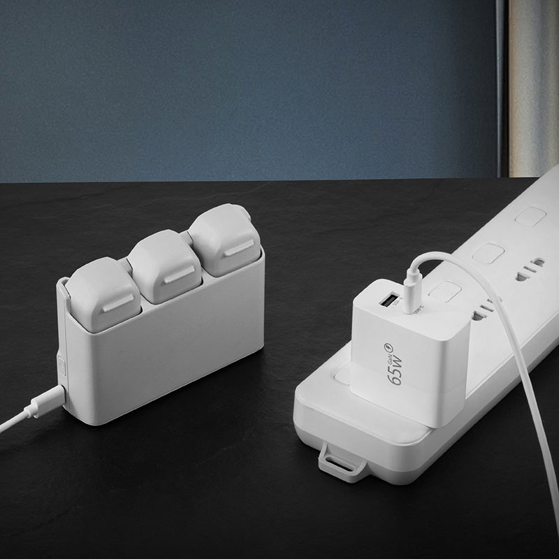 HFD 65W GaN Dual-Port Fast Charger | USB-C + USB-A